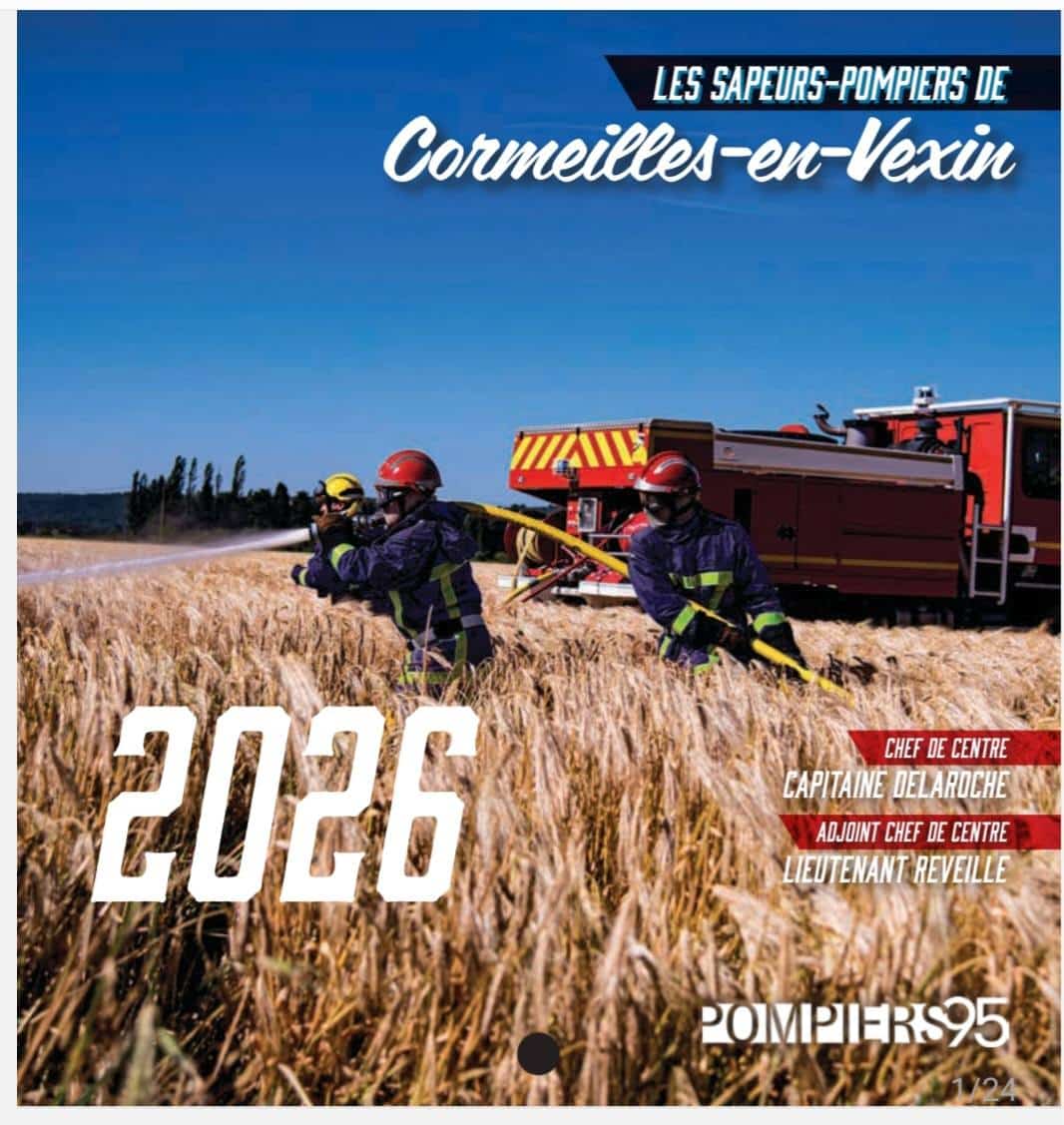 Photo de couverture du calendrier 2025 des Sapeurs-Pompiers de Cormeilles-En-Vexin